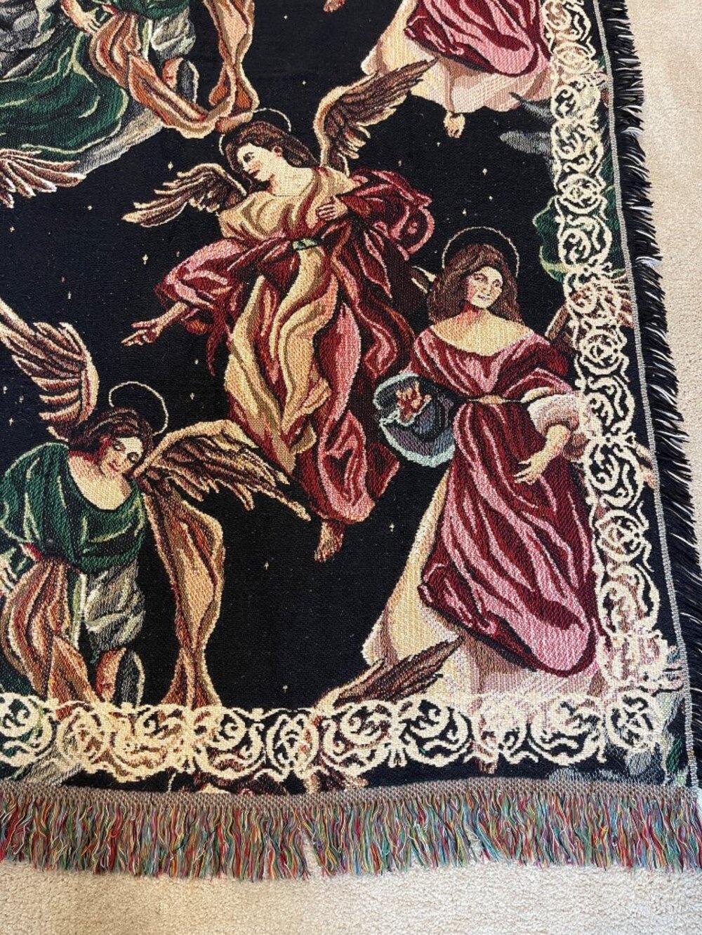 Goodwin Weavers Angelic Season Tapestry Throw Afghan Blanket 100% Cotton 46 x 67 - Picture 12 of 16